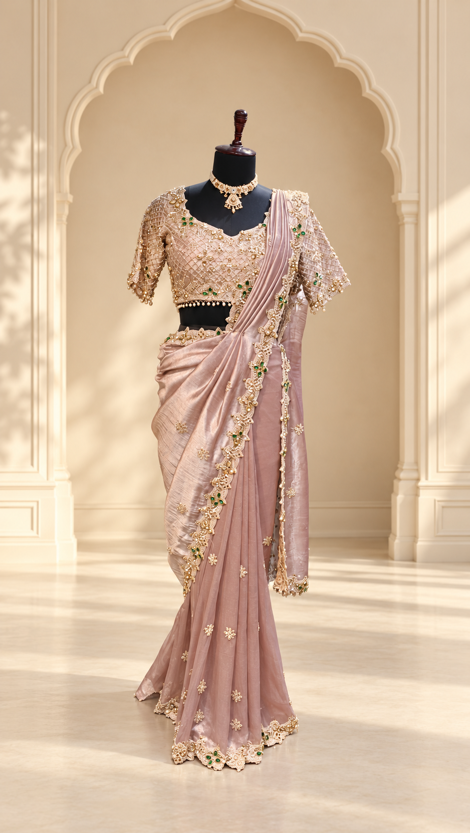 Blush Rose Embellished Saree