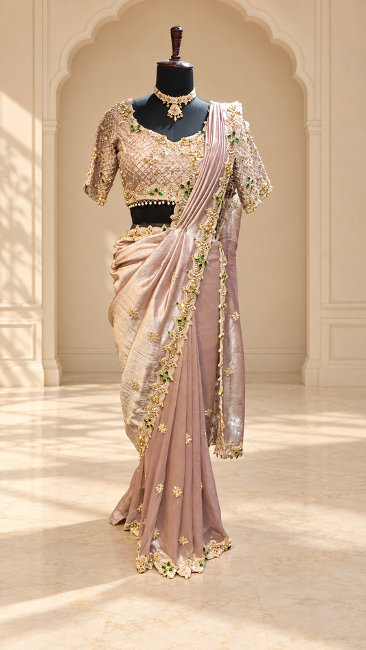 Blush Rose Embellished Saree