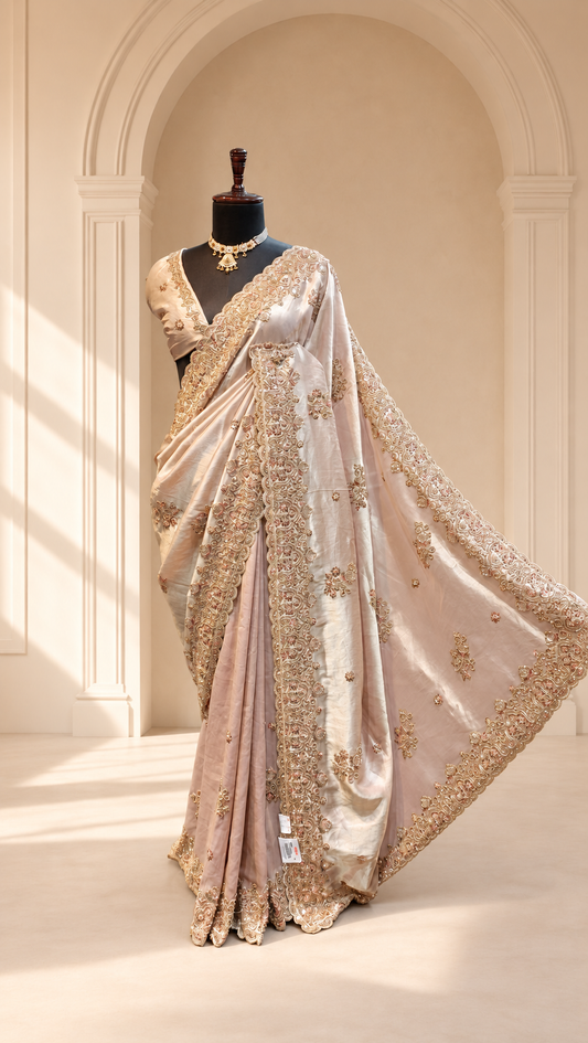 Pearl Ivory Regal Embroidered Saree