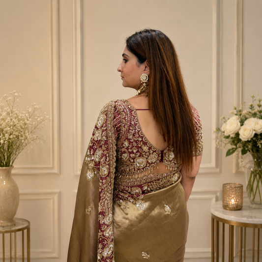 Golden Mocha Saree