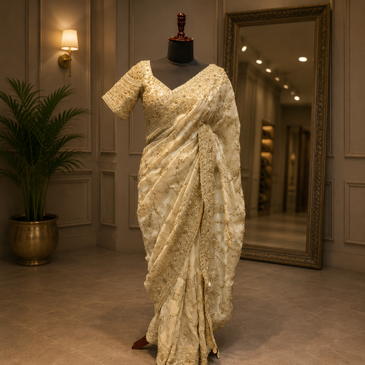 Ivory Royale Saree