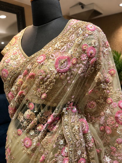 Blush Petal Symphony Saree
