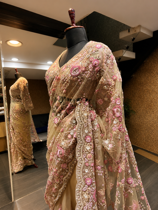 Blush Petal Symphony Saree