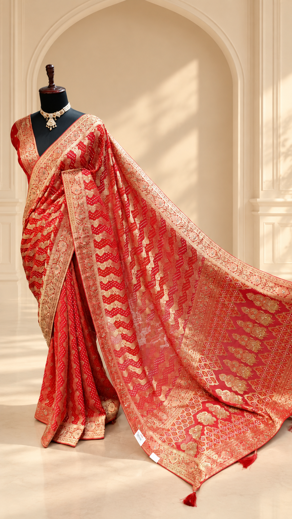 Vermilion Red Heritage Saree