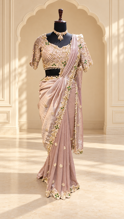 Blush Rose Embellished Saree