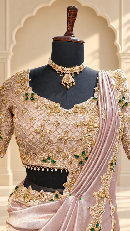 Blush Rose Embellished Saree