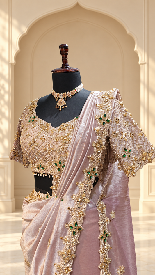 Blush Rose Embellished Saree