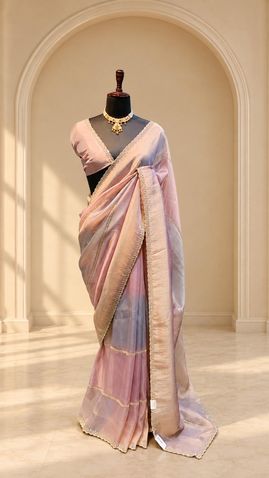 The Gulabi Noor Organza Silk Saree