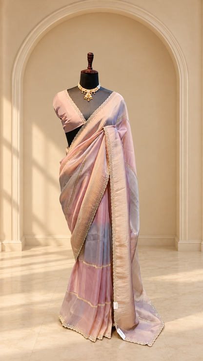 The Gulabi Noor Organza Silk Saree