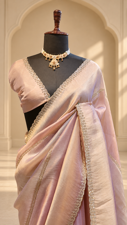 The Gulabi Noor Organza Silk Saree
