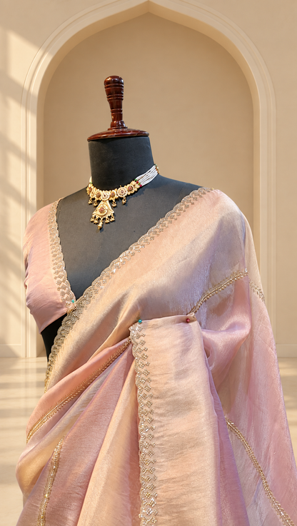 The Gulabi Noor Organza Silk Saree