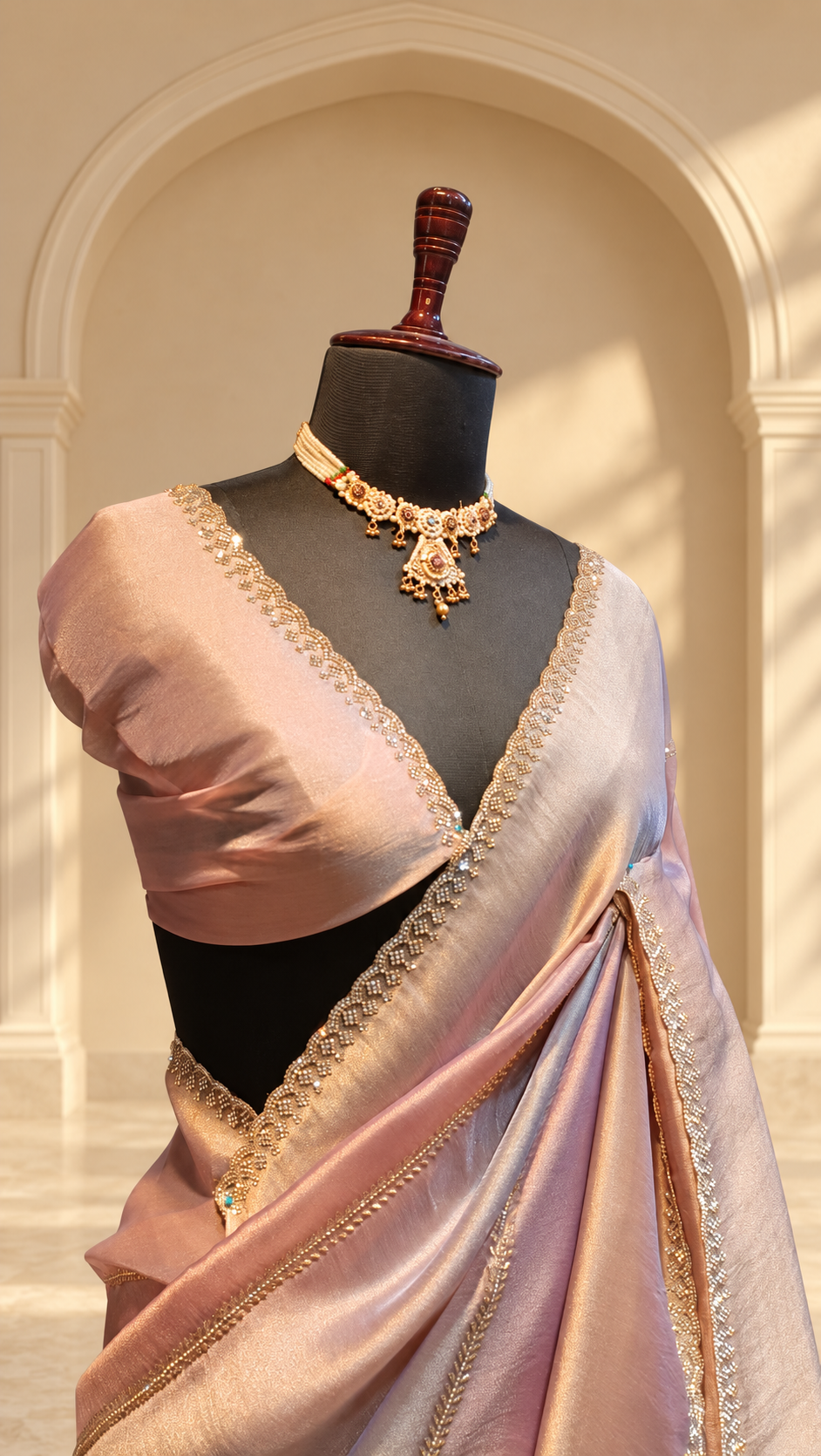 The Gulabi Noor Organza Silk Saree