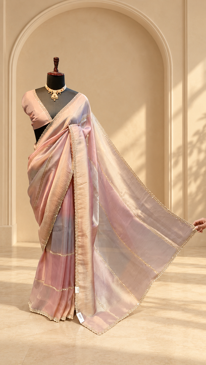 The Gulabi Noor Organza Silk Saree
