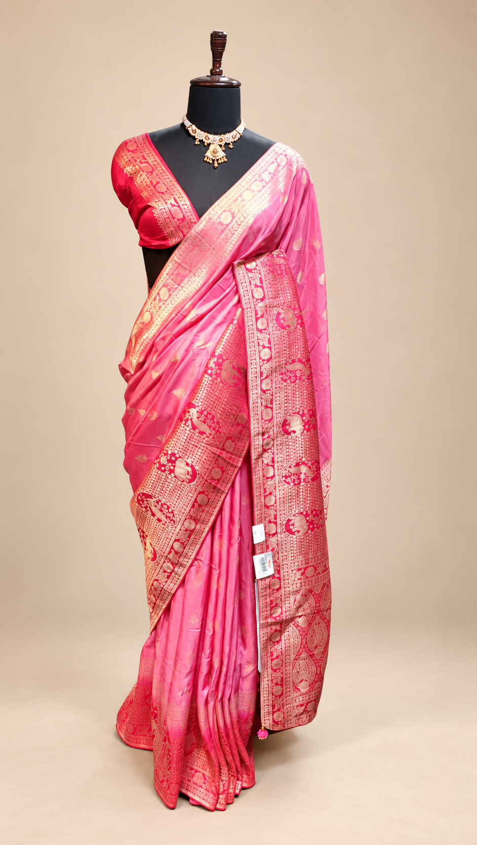 Rani Pink Heritage Silk Saree