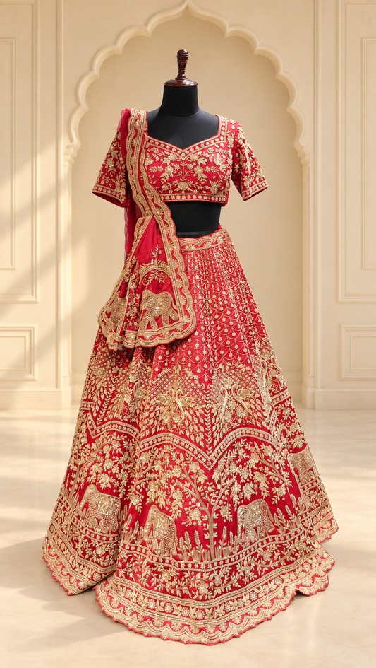 Scarlet Heritage Bridal Lehenga