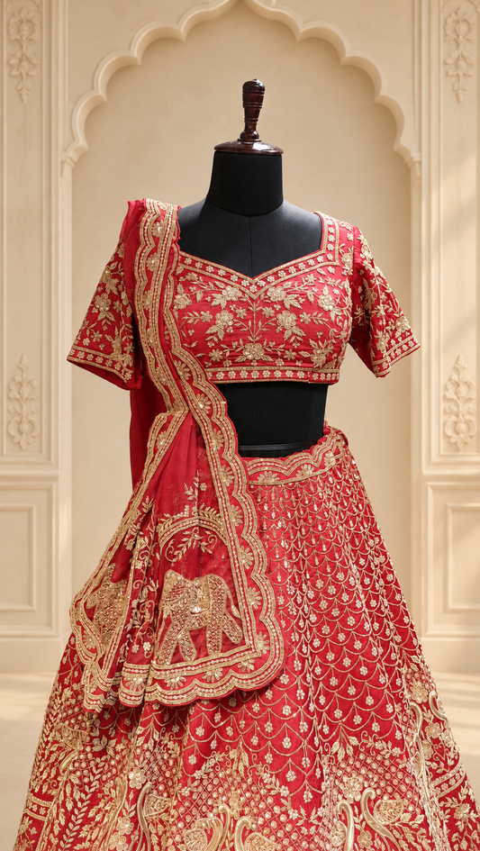 Scarlet Heritage Bridal Lehenga
