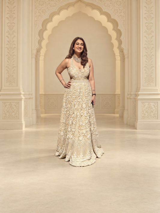 Ivory Pearl Embellished Gown
