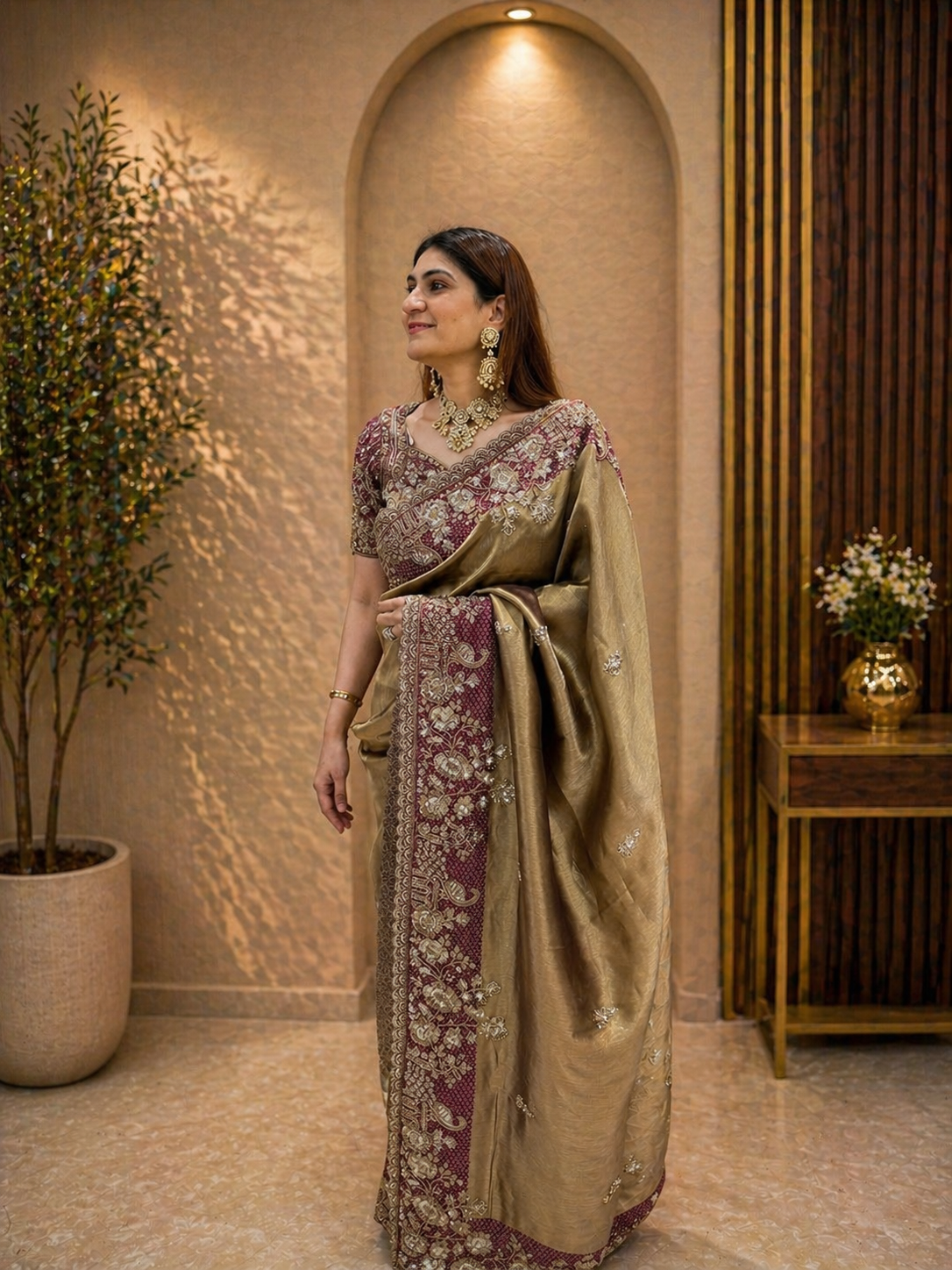 Golden Mocha Saree