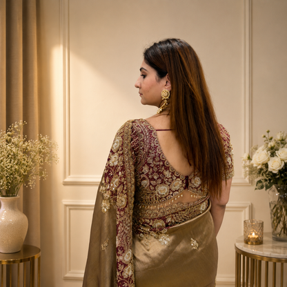Golden Mocha Saree