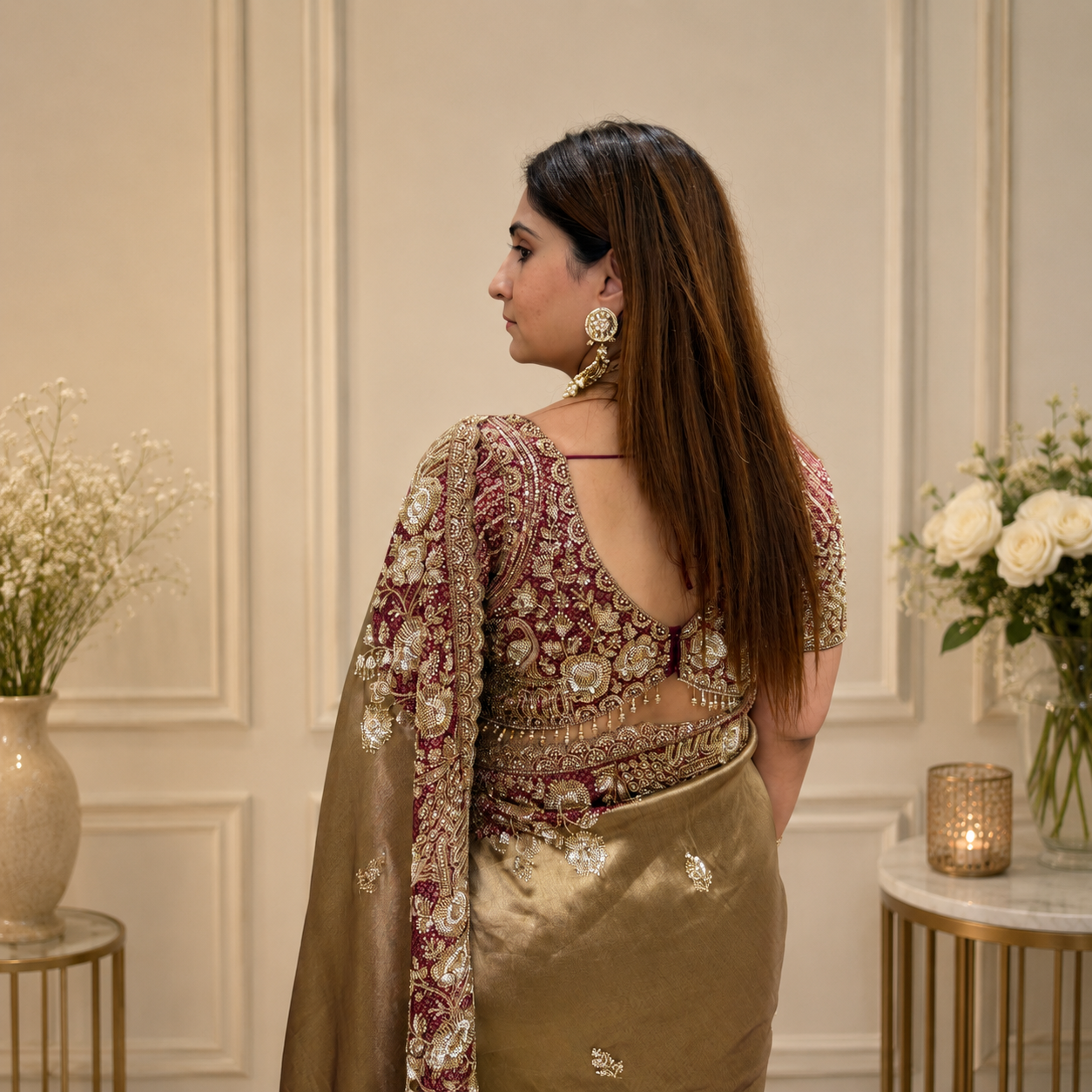 Golden Mocha Saree