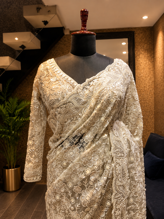 Ivory Royale Couture Saree