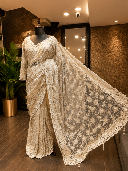 Ivory Royale Couture Saree