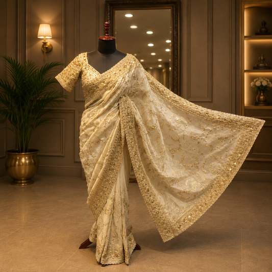 Ivory Royale Saree