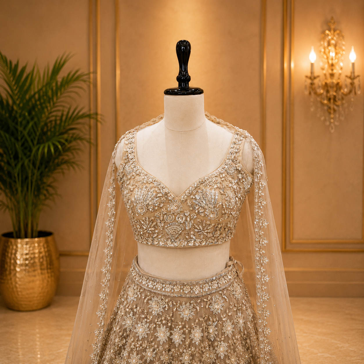 Ivory Shimmer Lehenga