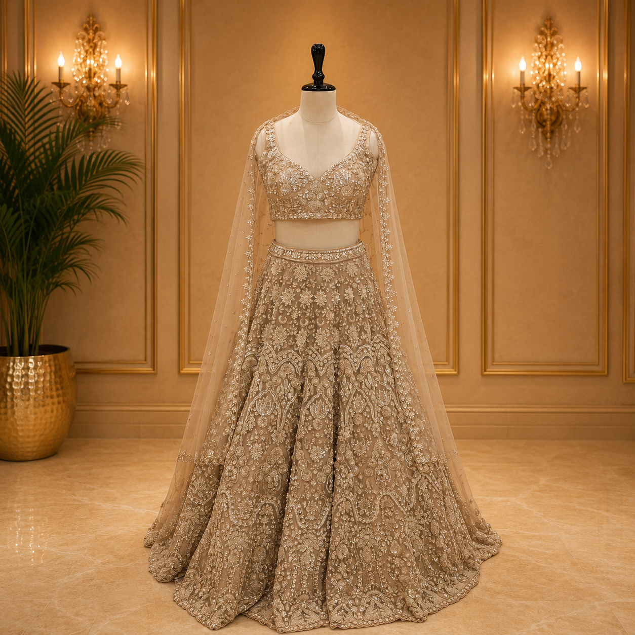 Ivory Shimmer Lehenga
