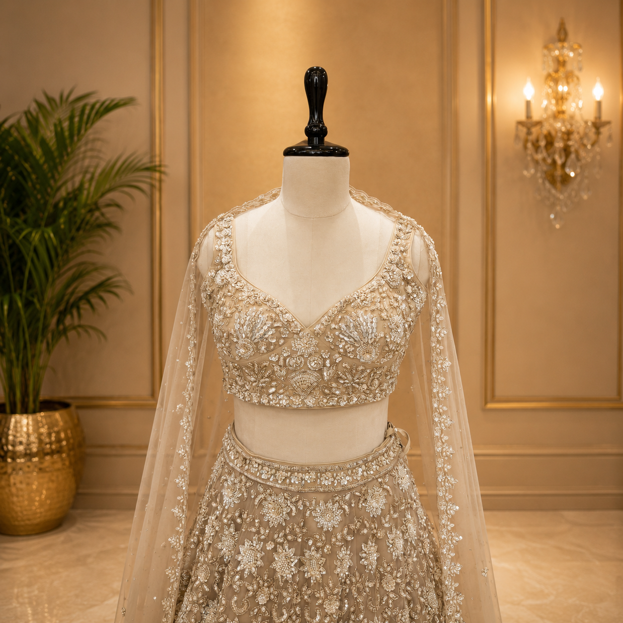 Ivory Shimmer Lehenga