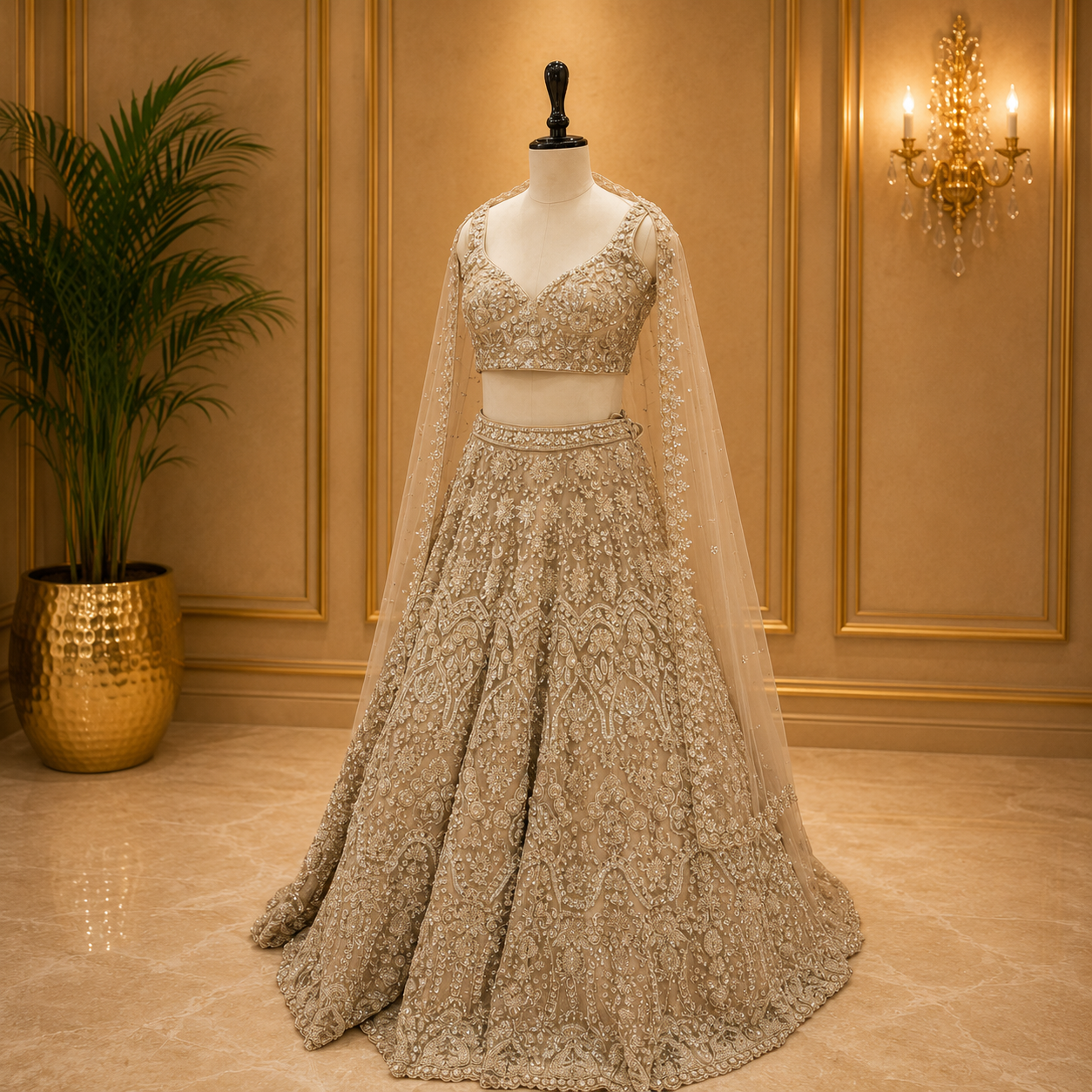 Ivory Shimmer Lehenga