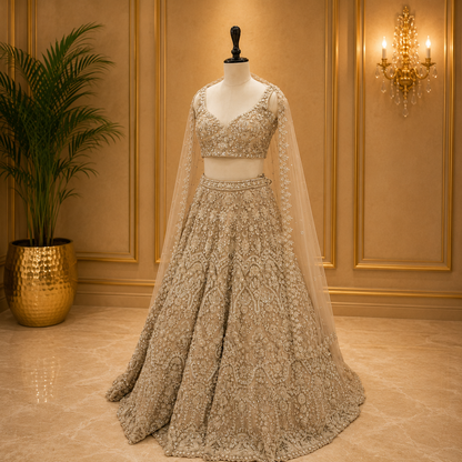 Ivory Shimmer Lehenga