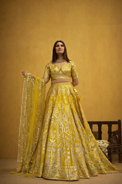 Mustard Majesty Lehenga