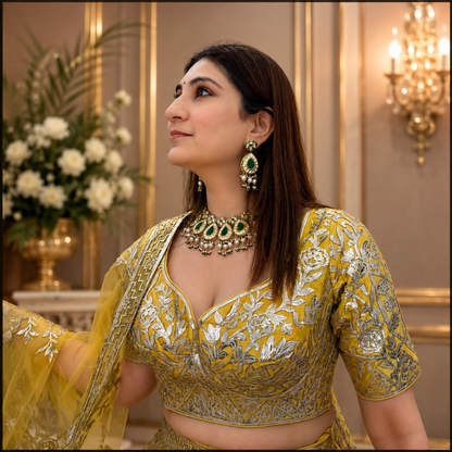 Mustard Majesty Lehenga
