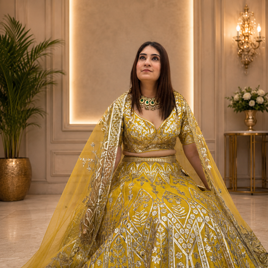 Mustard Majesty Lehenga