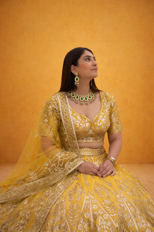 Mustard Majesty Lehenga