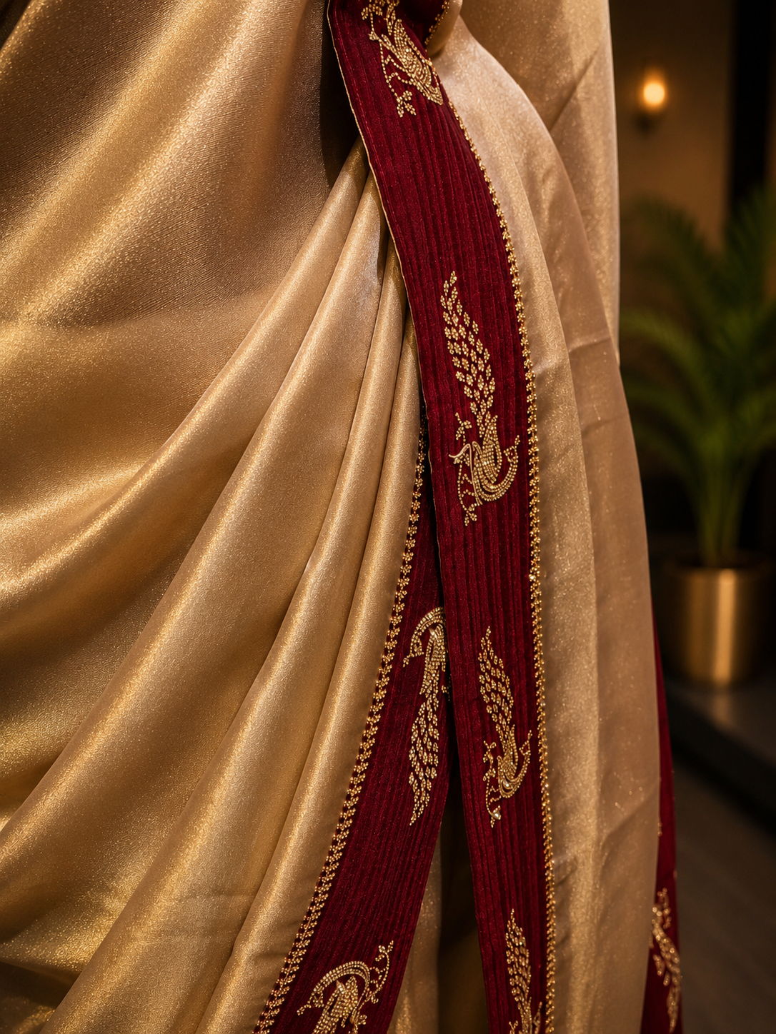 Royal Crimson Border Saree