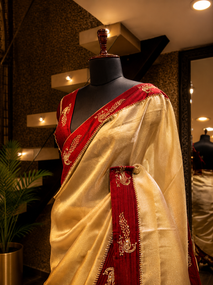 Royal Crimson Border Saree