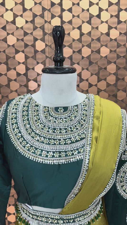 Olive Green Grace Saree